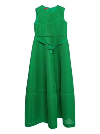 Pre-owned Carolina Herrera Mesh Ribbon Dress In Green
