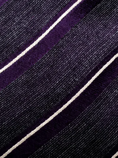 Pre-owned Giorgio Armani Striped Tie In Purple