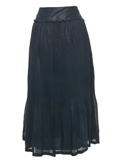 Pre-owned See By Chloé Plissé Midi Skirt In Blue