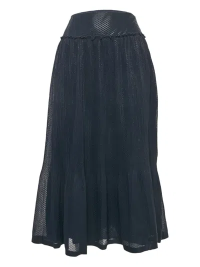 Pre-owned See By Chloé Plissé Midi Skirt In Blue