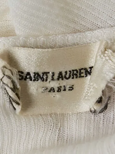 Pre-owned Saint Laurent Ribbed Tank Top In White
