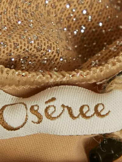 Pre-owned Oseree Lurex Jersey Swimsuit In Neutral