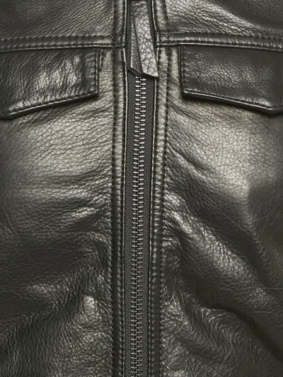 Pre-owned Zadig & Voltaire Lasso Leather Jacket In Black