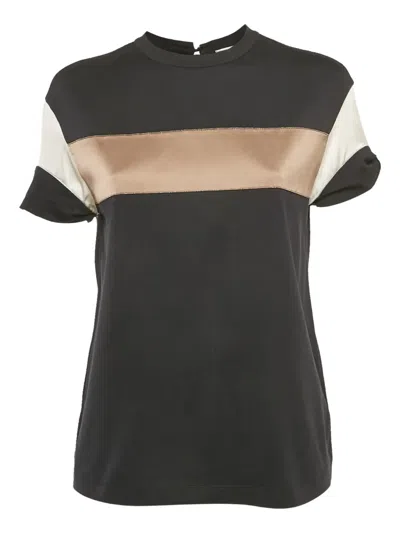 Pre-owned Brunello Cucinelli Monili-chain Cotton Blouse In Black