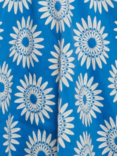 Pre-owned Alice And Olivia Floral-pattern Midi Skirt In Blue