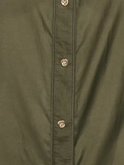 Pre-owned Burberry Button-front Cotton-silk Shirt In Green