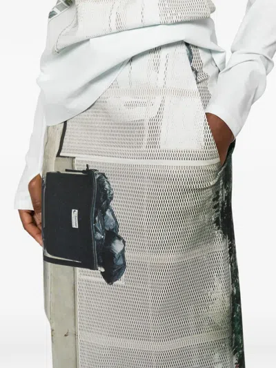 Issey Miyake Graphic-print Street View Pencil Skirt In Blue