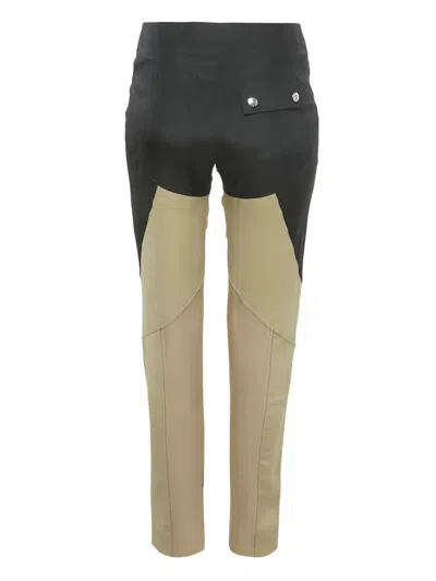 Pre-owned Louis Vuitton Paneled Calfskin Trousers In Gray