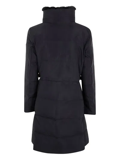 Ralph Lauren Faux-fur Collar Coat In Black