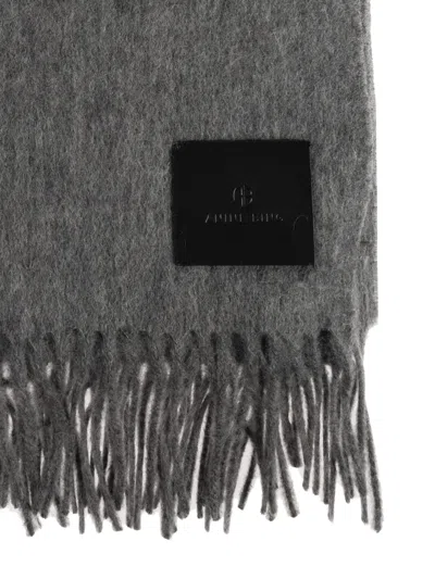 Anine Bing Fringed Wool Scarf In Gray