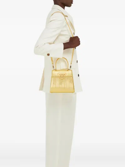 Ferragamo Small Iconic Top-handle Cross Body Bag In Gold