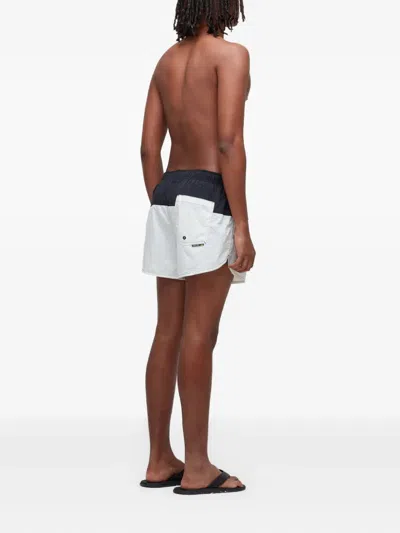 Osklen Two-tone Elasticated Swim Shorts In White