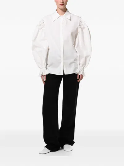 Anouki Ruffled-detail Shirt In White