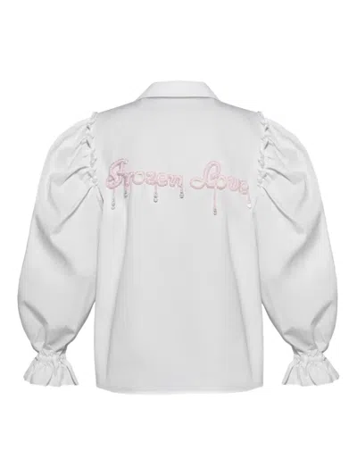 Anouki Ruffled-detail Shirt In White