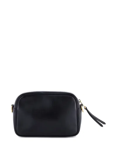 Pre-owned Fendi F Is  Camera Bag Leather Small Crossbody Bag In Black