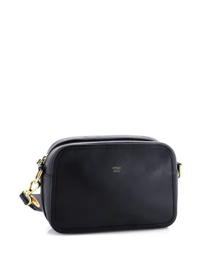 Pre-owned Fendi F Is  Camera Bag Leather Small Crossbody Bag In Black