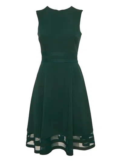 Pre-owned Calvin Klein Mesh-insert Dress In Green