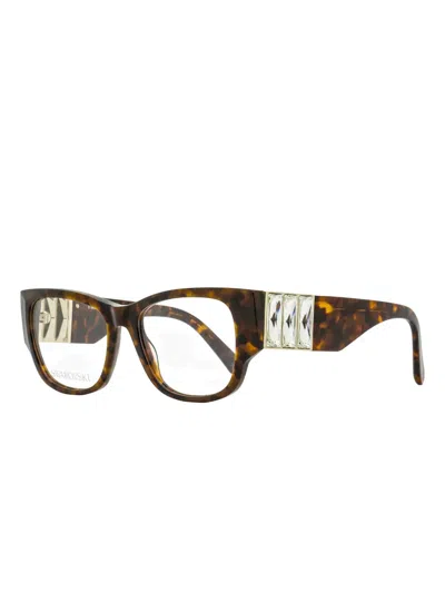 Swarovski Eyewear Sk5473 Glasses In Brown