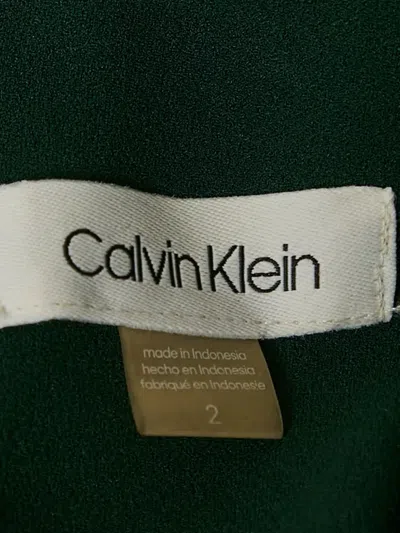Pre-owned Calvin Klein Mesh-insert Dress In Green