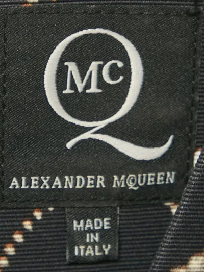 Pre-owned Alexander Mcqueen Zipper-print Mini Dress In Black