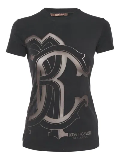 Pre-owned Roberto Cavalli Vintage Logo-print T-shirt In Black