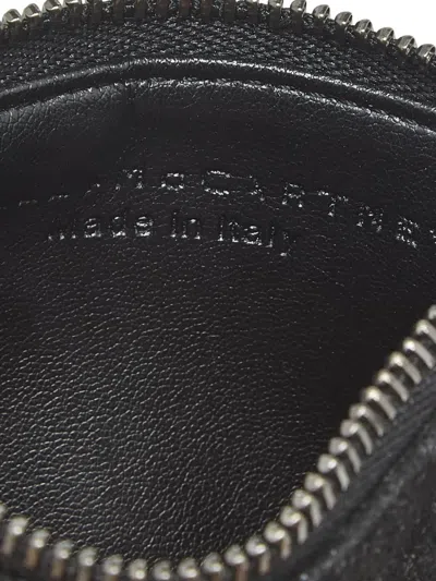 Pre-owned Stella Mccartney Chain-trimmed Suede Card Holder In Black