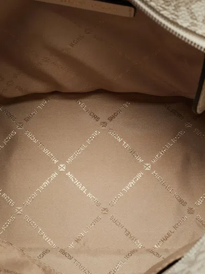 Pre-owned Michael Kors Logo-print Leather Tote Bag In White