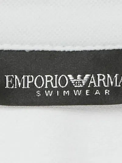 Pre-owned Emporio Armani Logo-embroidered Polo Shirt In White