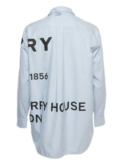 Pre-owned Burberry Logo-print Cotton Shirt In Blue