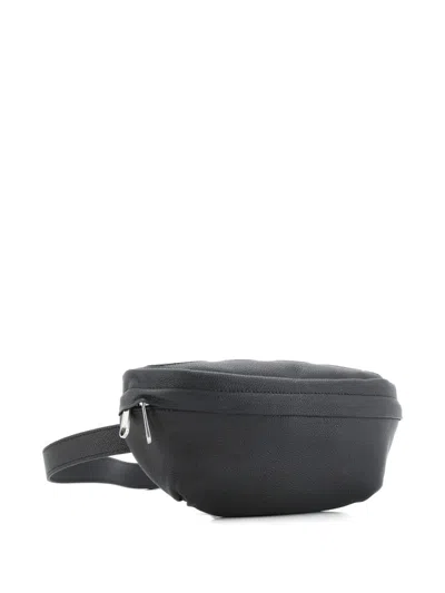 Pre-owned Gucci Leather With Gg Coated Canvas Medium Belt Bag In Black