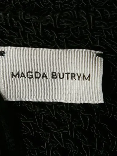 Pre-owned Magda Butrym Crochet Ruffled Bodysuit In Black