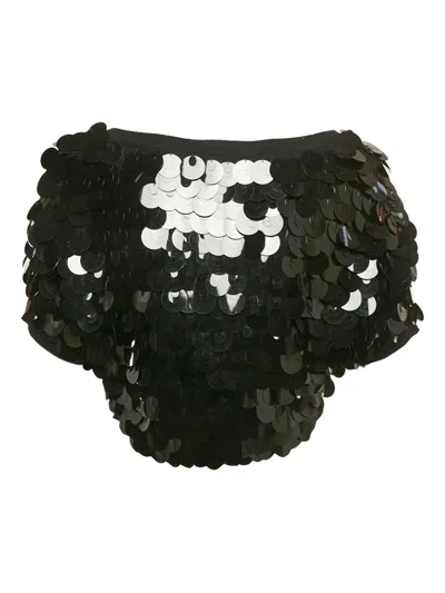 Pre-owned Moschino Sequin-embellished Short-sleeve Cardigan In Black