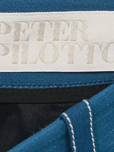Pre-owned Peter Pilotto Contrast-stitching Midi Skirt In Blue