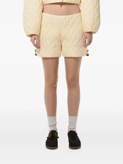 Anouki Quilted Shorts In Yellow