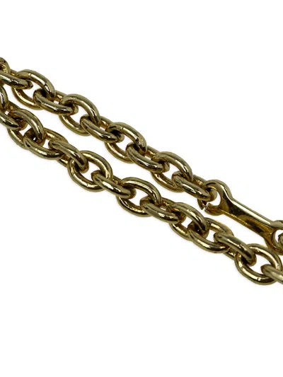 Pre-owned Ferragamo Beaded-circle Keyring In Gold