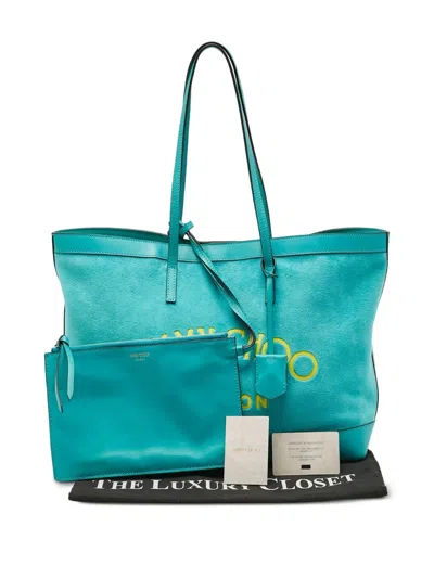 Pre-owned Jimmy Choo Logo-detail Tote Bag In Blue