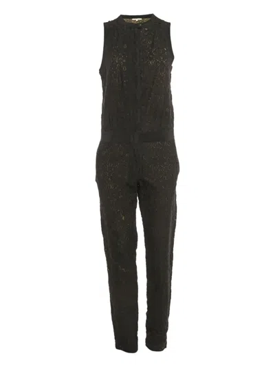 Pre-owned Maje Lace Sleeveless Jumpsuit In Black