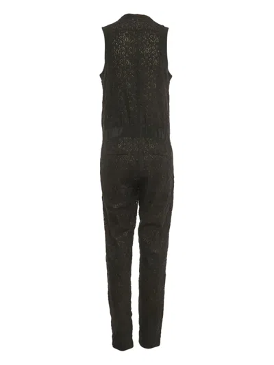 Pre-owned Maje Lace Sleeveless Jumpsuit In Black