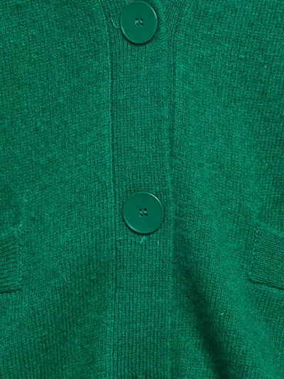 Pre-owned Sandro Stripe Detail Wool Cardigan In Green