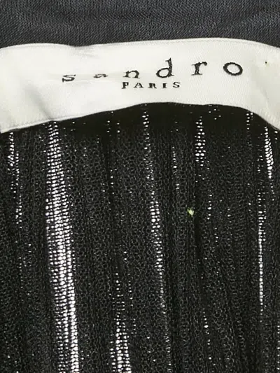 Pre-owned Sandro Plissé Drop-waist Dress In Black