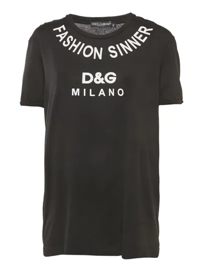 Pre-owned Dolce & Gabbana Crew-neck T-shirt In Black
