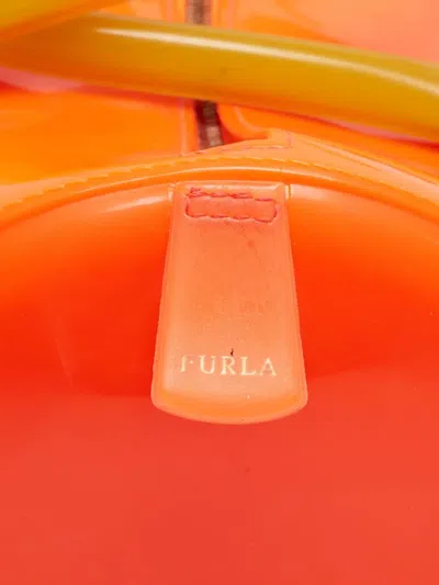 Pre-owned Furla Logo-embossed Tote Bag In Orange
