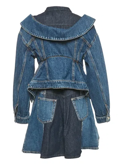 Pre-owned Alexander Mcqueen Denim Buttoned Skirt In Blue