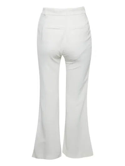 Pre-owned Roberto Cavalli Crepe Flared Trousers In White