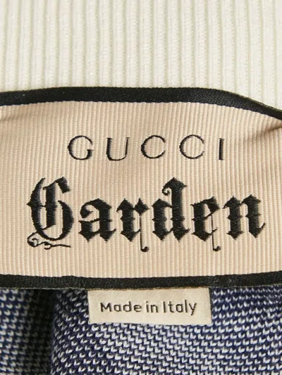 Pre-owned Gucci Pattern-jacquard A-line Skirt In Blue