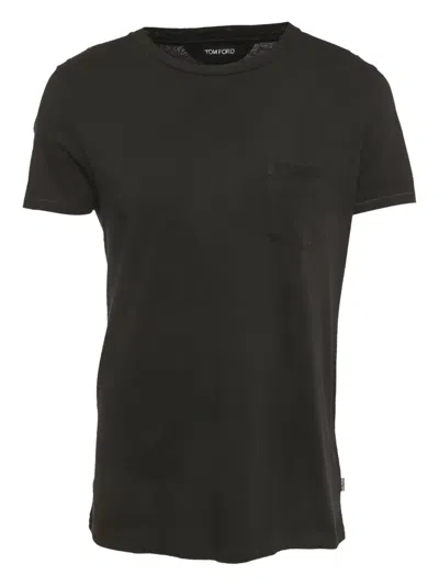 Pre-owned Tom Ford Chest-pocket Cotton T-shirt In Black
