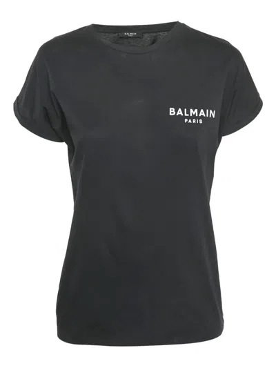 Pre-owned Balmain Logo-print T-shirt In Black