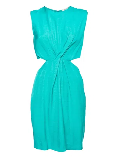 Pre-owned Sandro Cut-out Crepe Dress In Green