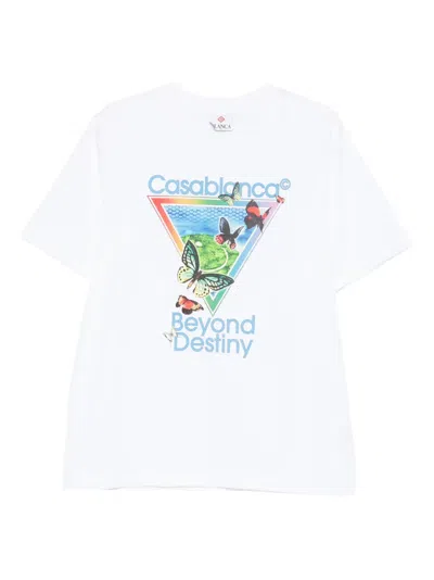 Casablanca Graphic Cotton T-shirt In White