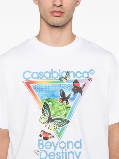 Casablanca Graphic Cotton T-shirt In White